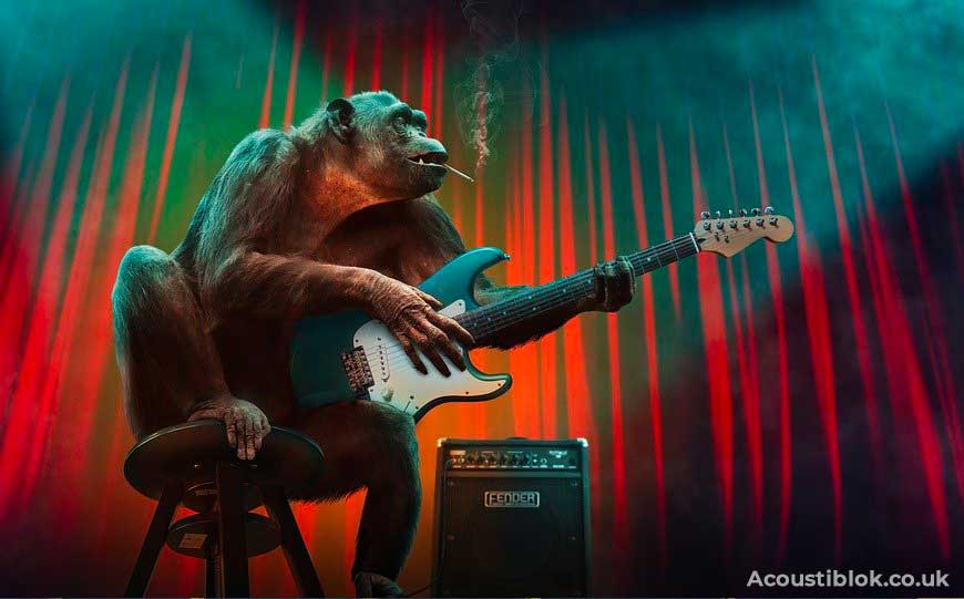 Monkey Playing Electric Guitar